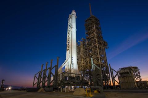 spaceshuttle during night time